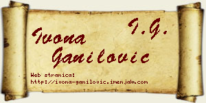 Ivona Ganilović vizit kartica